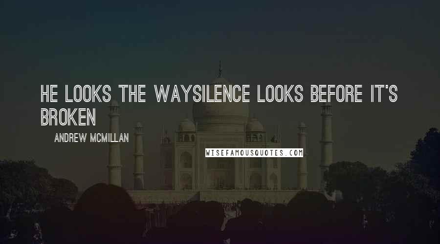 Andrew McMillan Quotes: he looks the waysilence looks before it's broken