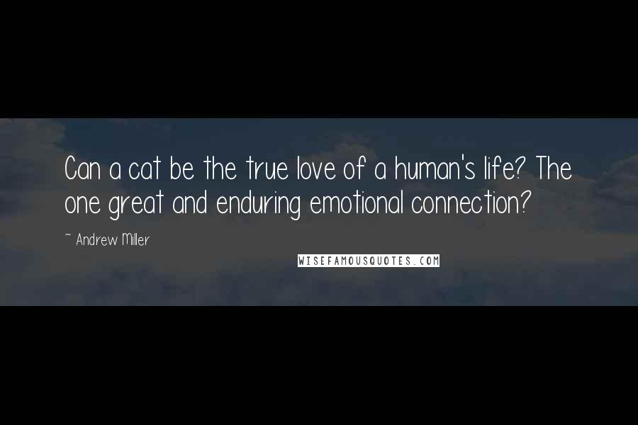 Andrew Miller Quotes: Can a cat be the true love of a human's life? The one great and enduring emotional connection?