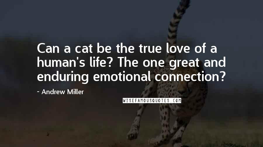 Andrew Miller Quotes: Can a cat be the true love of a human's life? The one great and enduring emotional connection?