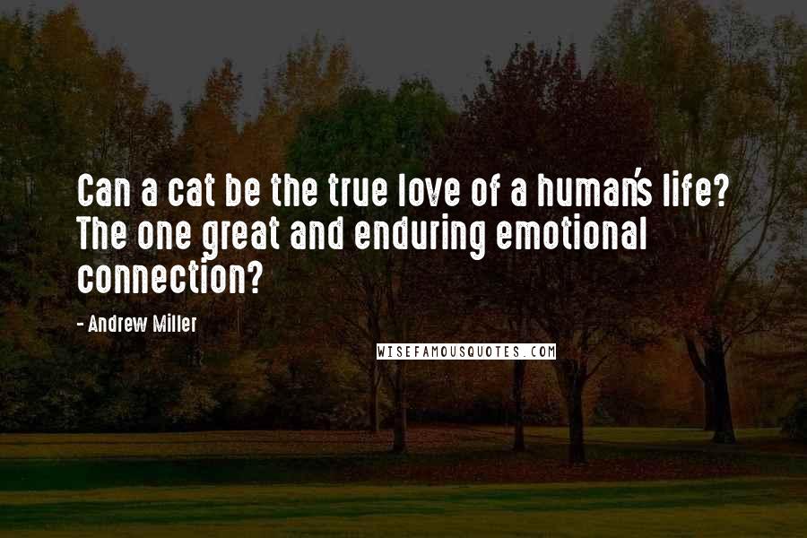 Andrew Miller Quotes: Can a cat be the true love of a human's life? The one great and enduring emotional connection?