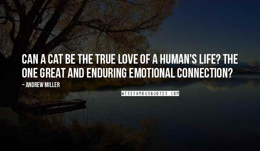 Andrew Miller Quotes: Can a cat be the true love of a human's life? The one great and enduring emotional connection?