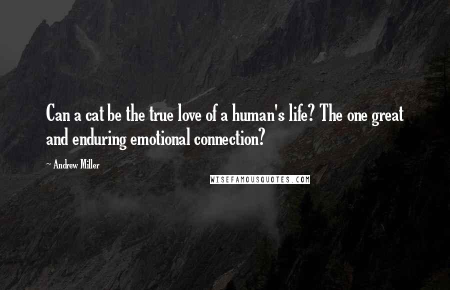 Andrew Miller Quotes: Can a cat be the true love of a human's life? The one great and enduring emotional connection?