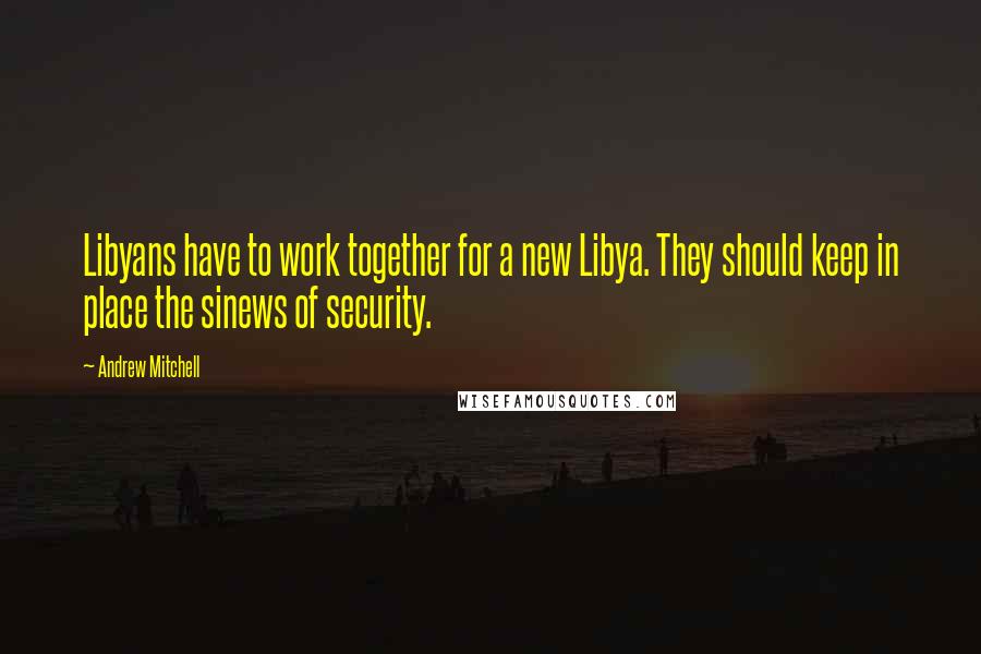 Andrew Mitchell Quotes: Libyans have to work together for a new Libya. They should keep in place the sinews of security.