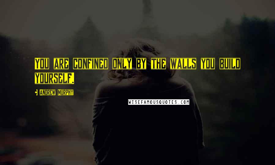 Andrew Murphy Quotes: You are confined only by the walls you build yourself.