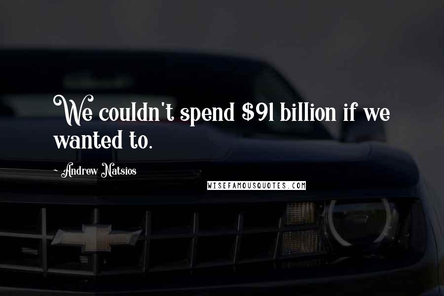 Andrew Natsios Quotes: We couldn't spend $91 billion if we wanted to.