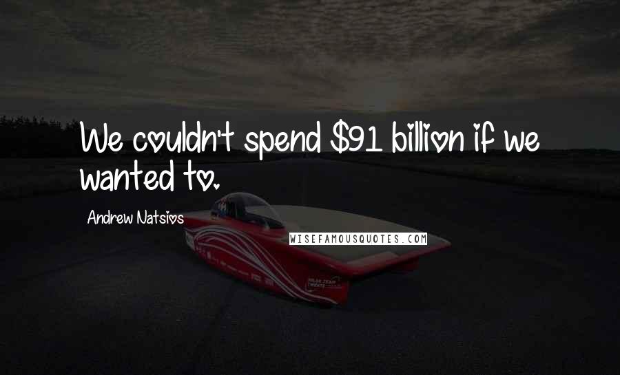 Andrew Natsios Quotes: We couldn't spend $91 billion if we wanted to.