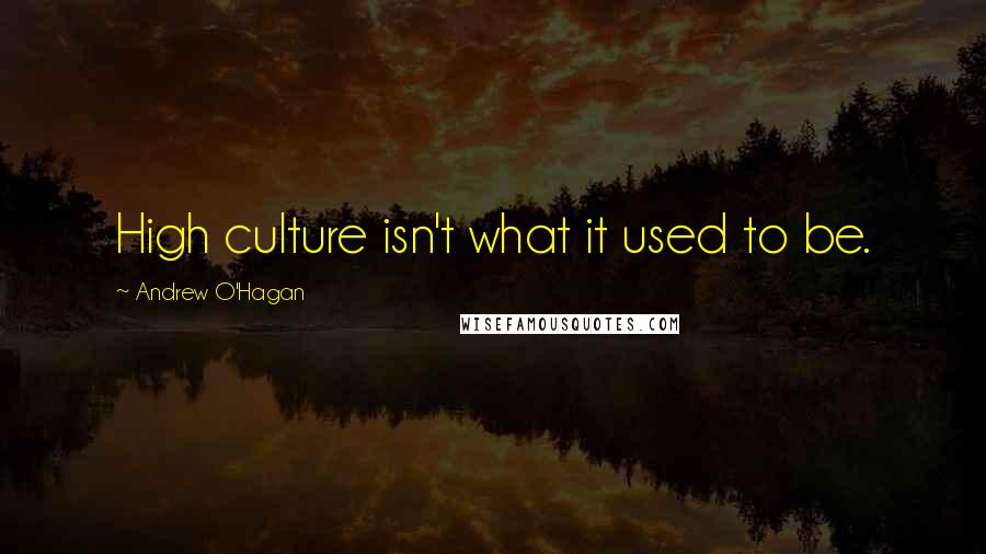 Andrew O'Hagan Quotes: High culture isn't what it used to be.