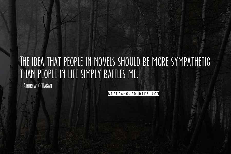 Andrew O'Hagan Quotes: The idea that people in novels should be more sympathetic than people in life simply baffles me.