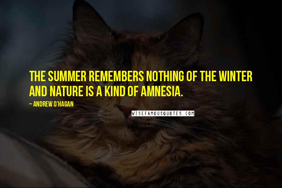 Andrew O'Hagan Quotes: The summer remembers nothing of the winter and nature is a kind of amnesia.