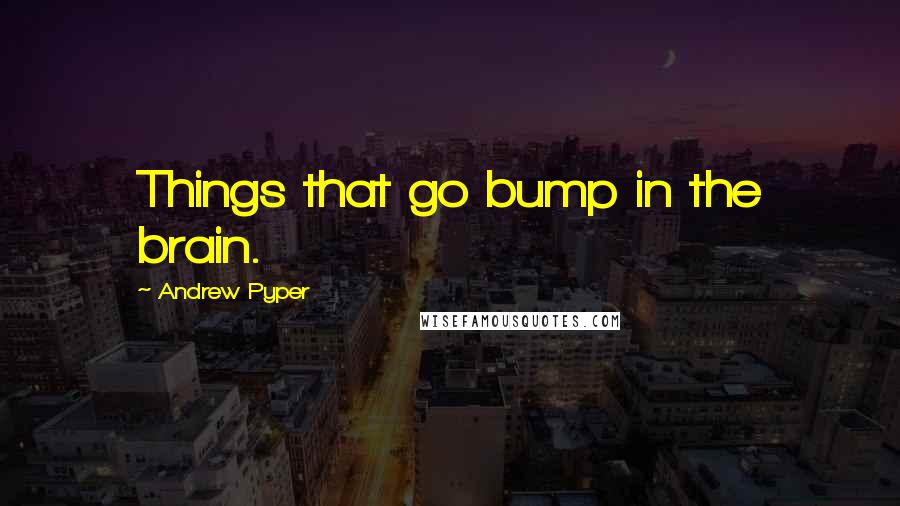 Andrew Pyper Quotes: Things that go bump in the brain.