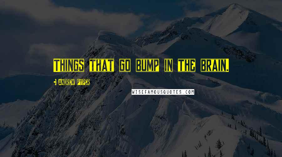 Andrew Pyper Quotes: Things that go bump in the brain.