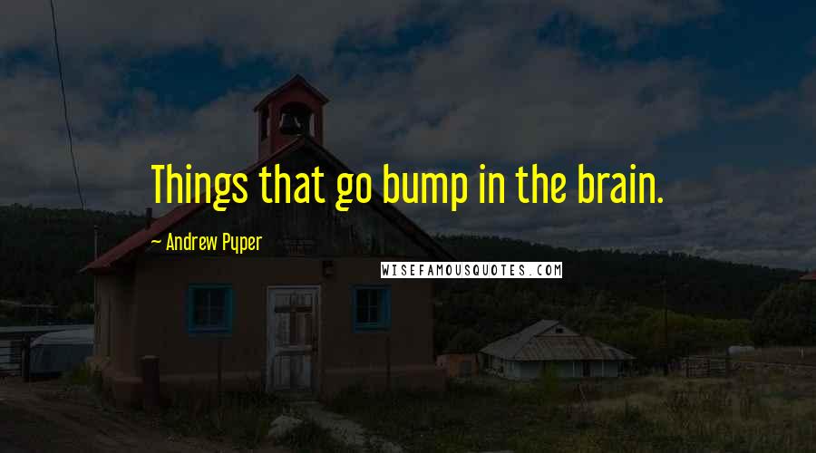 Andrew Pyper Quotes: Things that go bump in the brain.
