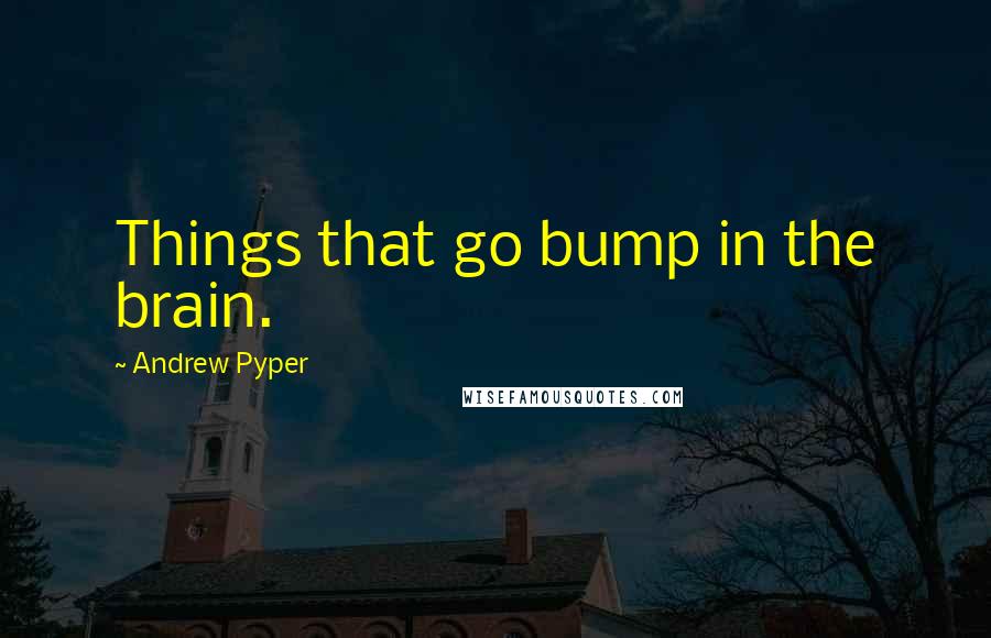 Andrew Pyper Quotes: Things that go bump in the brain.