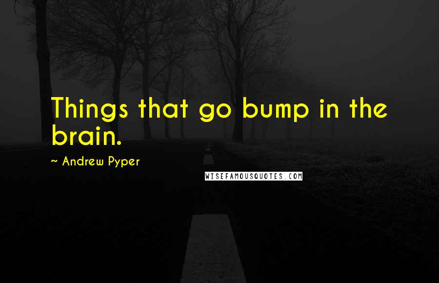 Andrew Pyper Quotes: Things that go bump in the brain.