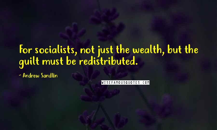 Andrew Sandlin Quotes: For socialists, not just the wealth, but the guilt must be redistributed.