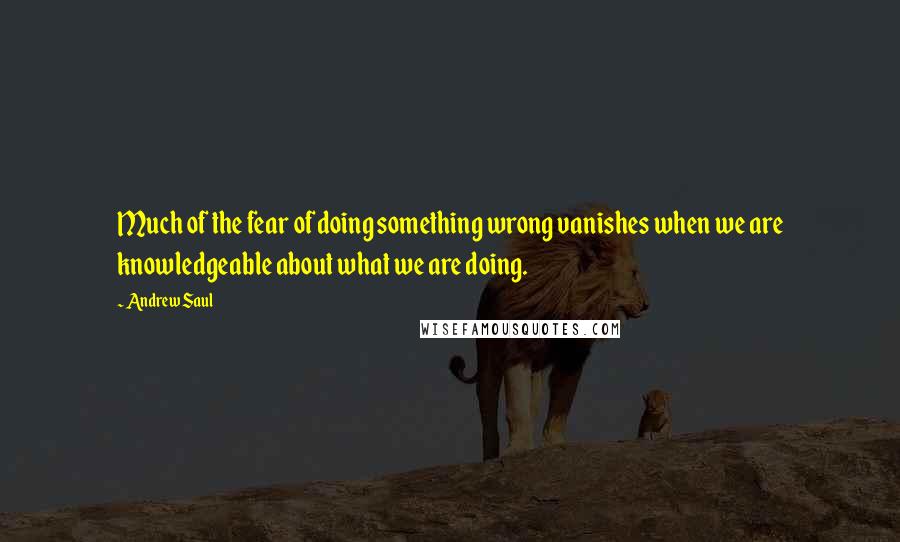 Andrew Saul Quotes: Much of the fear of doing something wrong vanishes when we are knowledgeable about what we are doing.