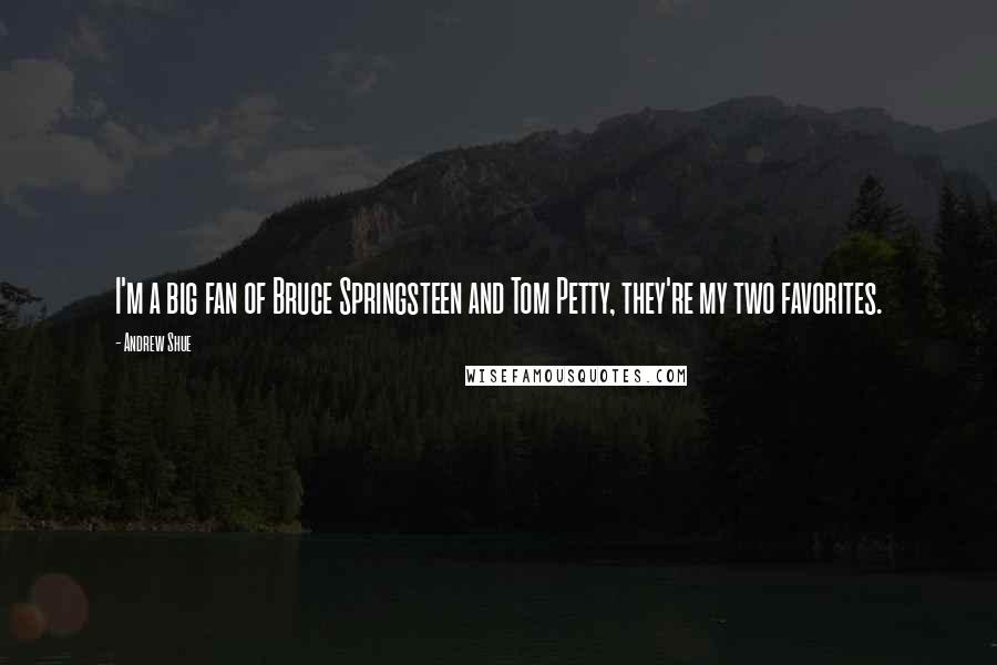 Andrew Shue Quotes: I'm a big fan of Bruce Springsteen and Tom Petty, they're my two favorites.