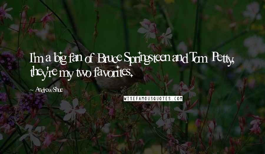 Andrew Shue Quotes: I'm a big fan of Bruce Springsteen and Tom Petty, they're my two favorites.