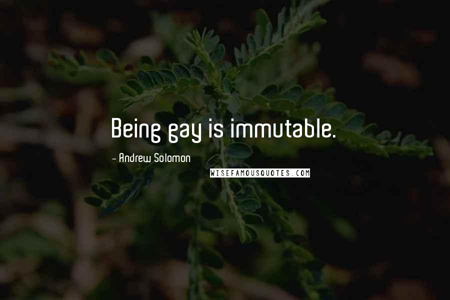 Andrew Solomon Quotes: Being gay is immutable.
