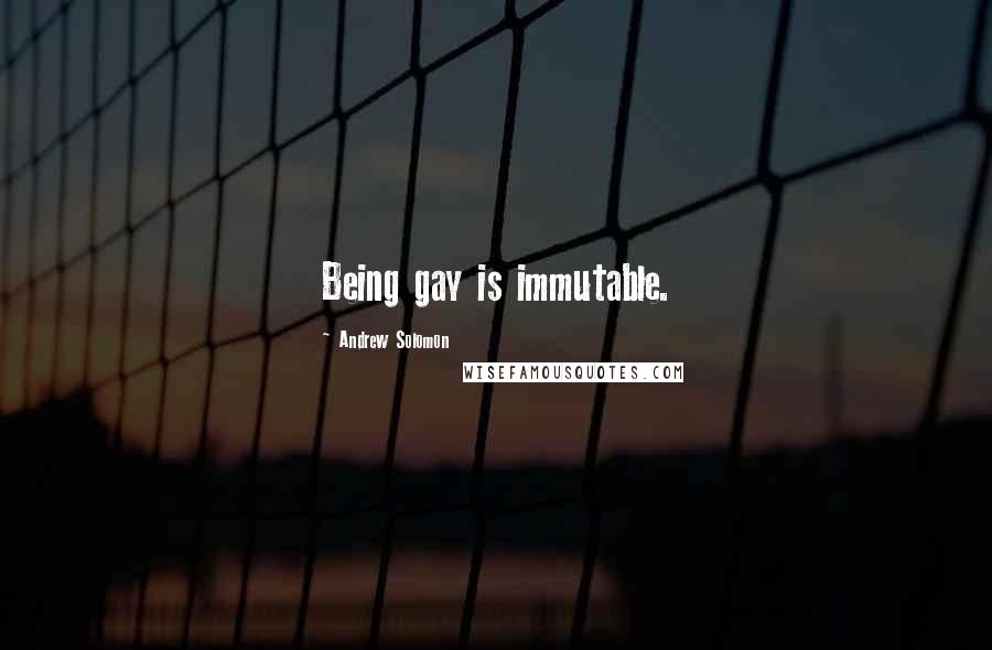 Andrew Solomon Quotes: Being gay is immutable.