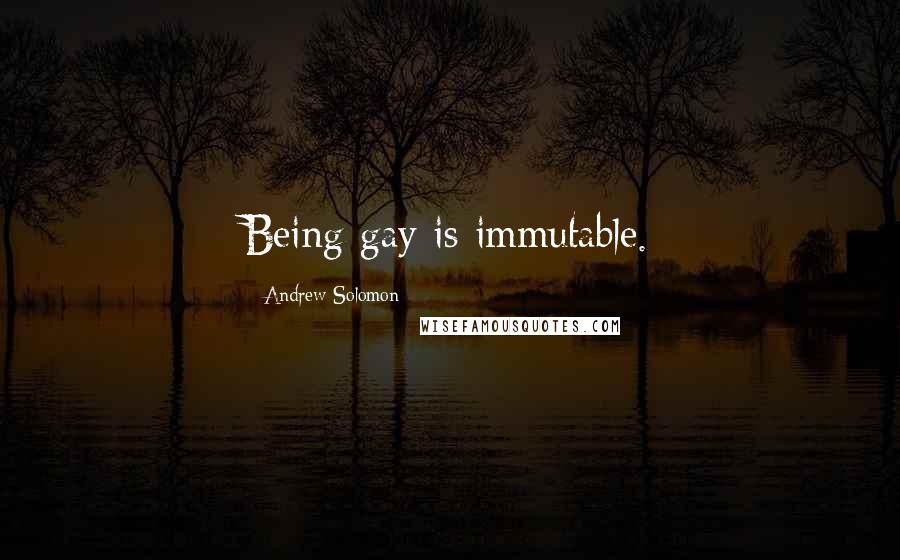 Andrew Solomon Quotes: Being gay is immutable.