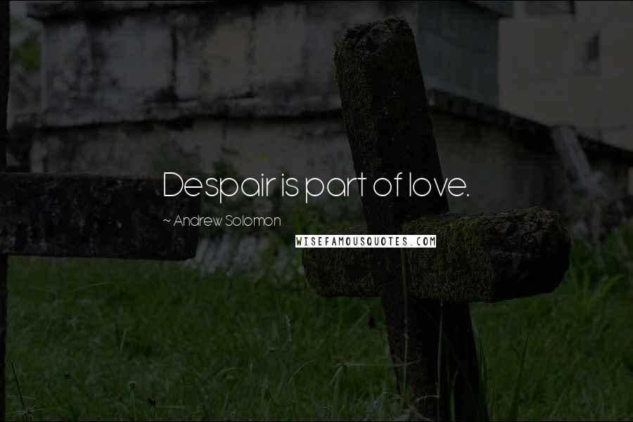 Andrew Solomon Quotes: Despair is part of love.