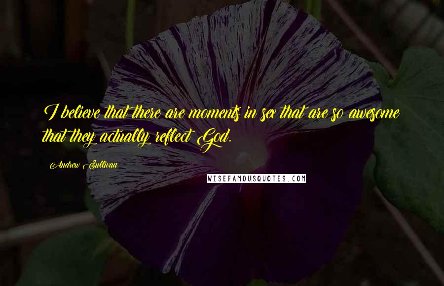 Andrew Sullivan Quotes: I believe that there are moments in sex that are so awesome that they actually reflect God.