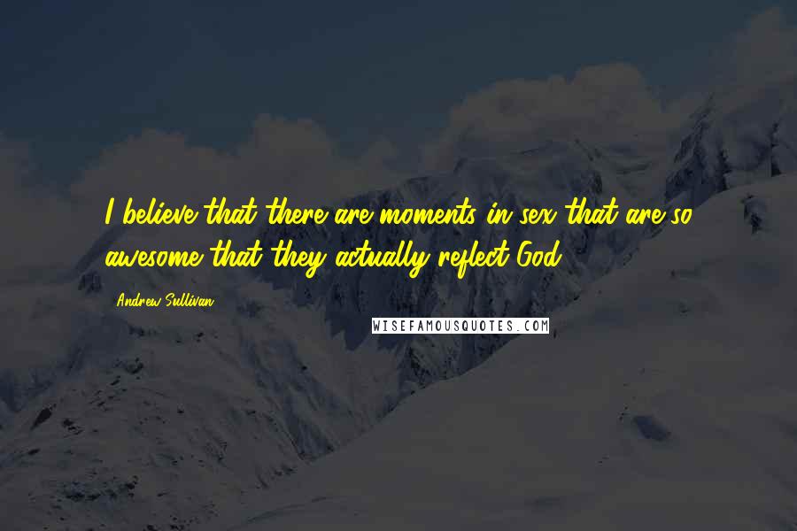 Andrew Sullivan Quotes: I believe that there are moments in sex that are so awesome that they actually reflect God.