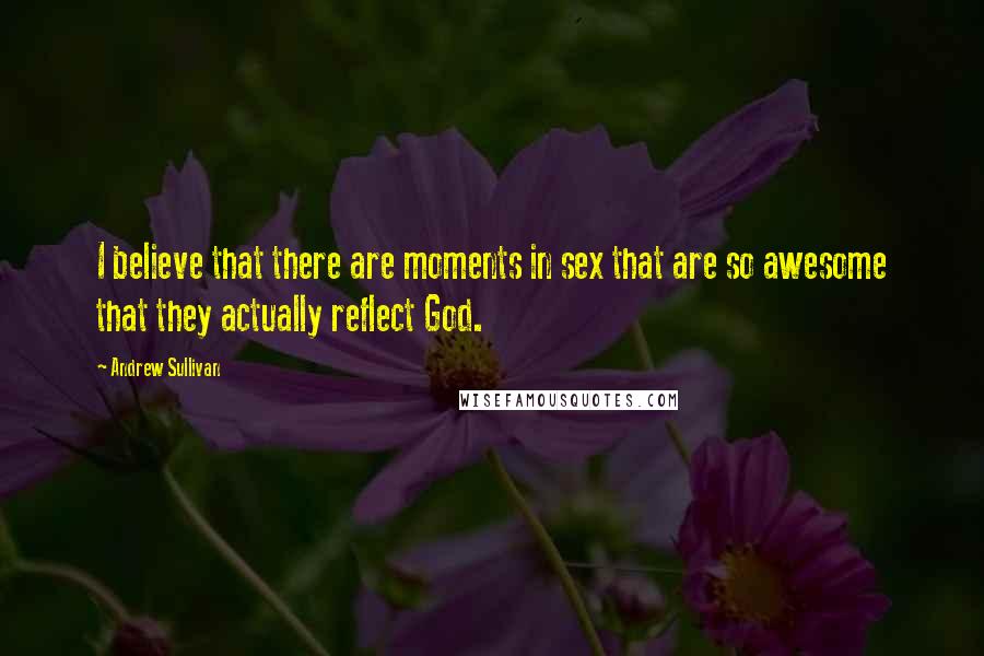 Andrew Sullivan Quotes: I believe that there are moments in sex that are so awesome that they actually reflect God.