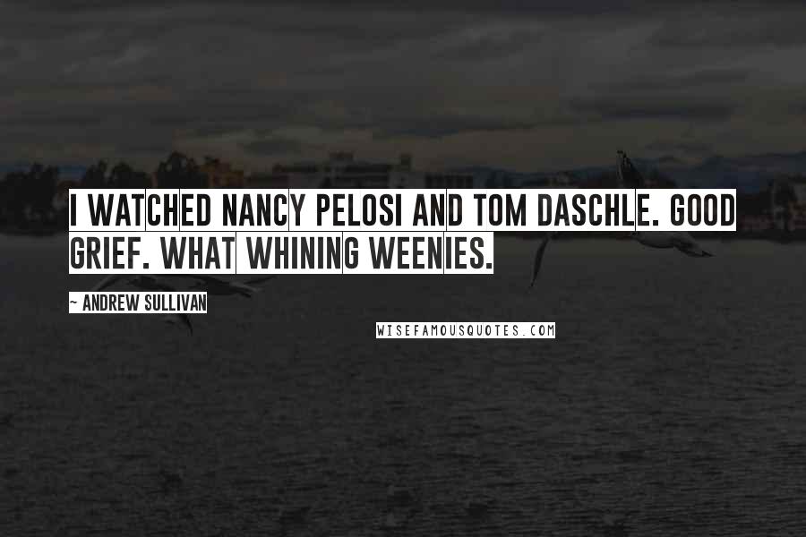 Andrew Sullivan Quotes: I watched Nancy Pelosi and Tom Daschle. Good grief. What whining weenies.