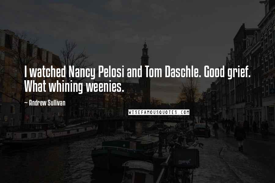 Andrew Sullivan Quotes: I watched Nancy Pelosi and Tom Daschle. Good grief. What whining weenies.