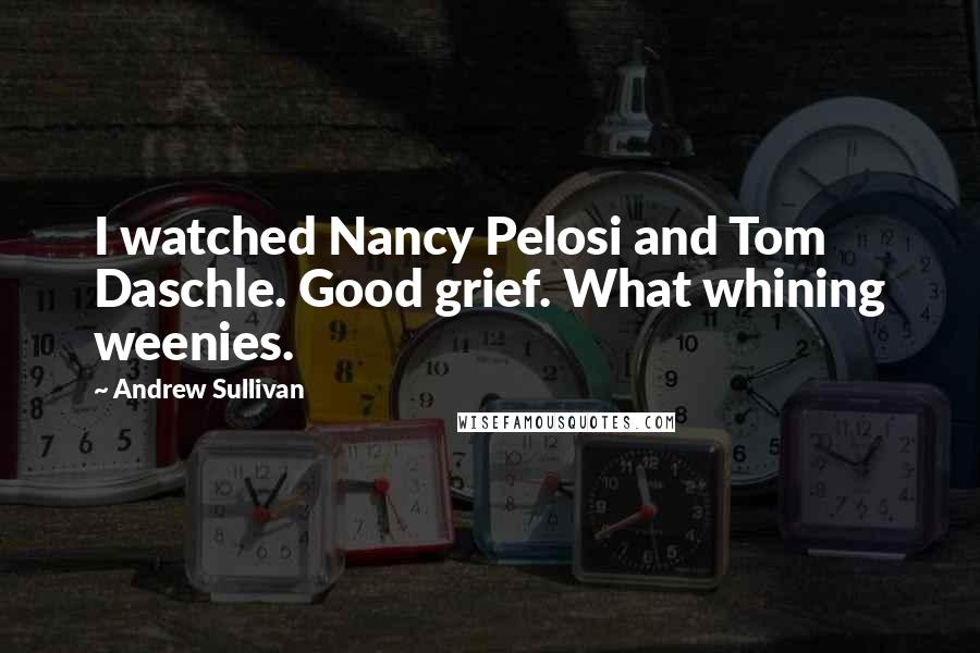 Andrew Sullivan Quotes: I watched Nancy Pelosi and Tom Daschle. Good grief. What whining weenies.