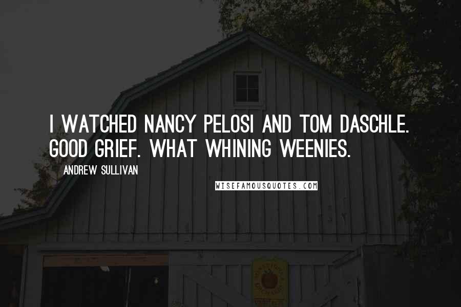 Andrew Sullivan Quotes: I watched Nancy Pelosi and Tom Daschle. Good grief. What whining weenies.