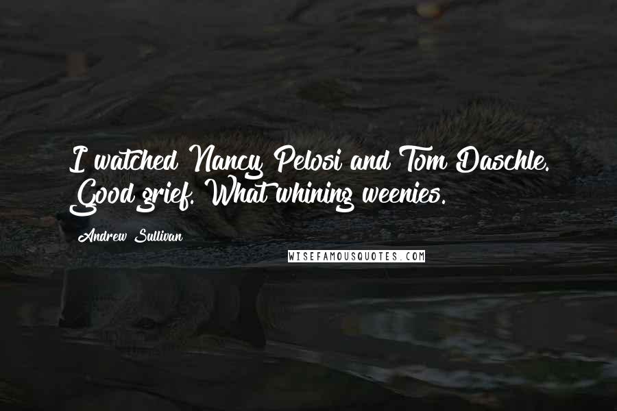 Andrew Sullivan Quotes: I watched Nancy Pelosi and Tom Daschle. Good grief. What whining weenies.