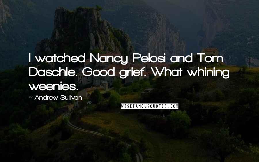 Andrew Sullivan Quotes: I watched Nancy Pelosi and Tom Daschle. Good grief. What whining weenies.