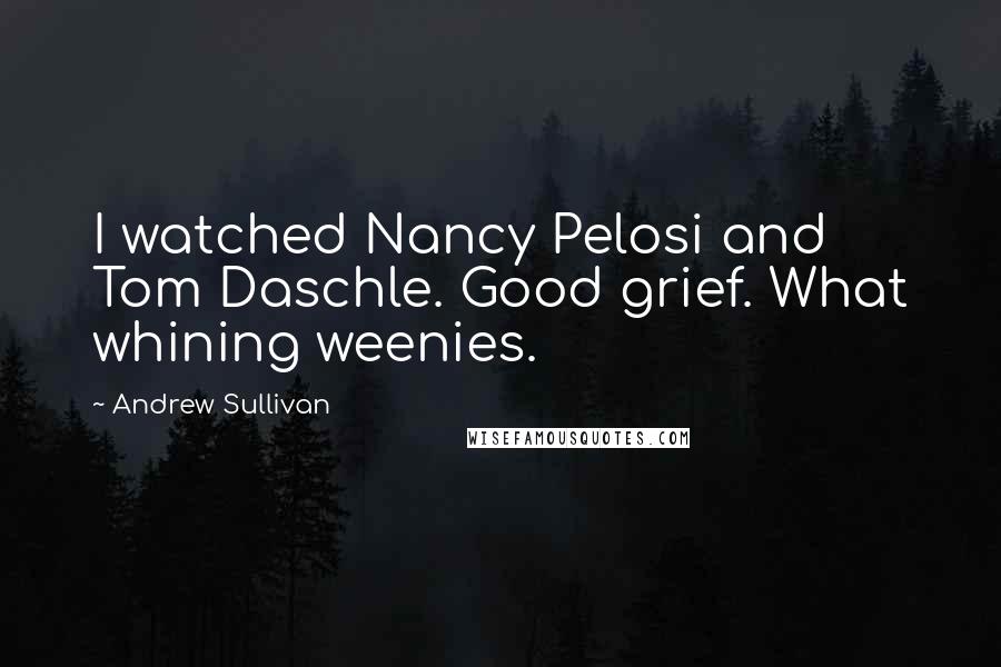 Andrew Sullivan Quotes: I watched Nancy Pelosi and Tom Daschle. Good grief. What whining weenies.