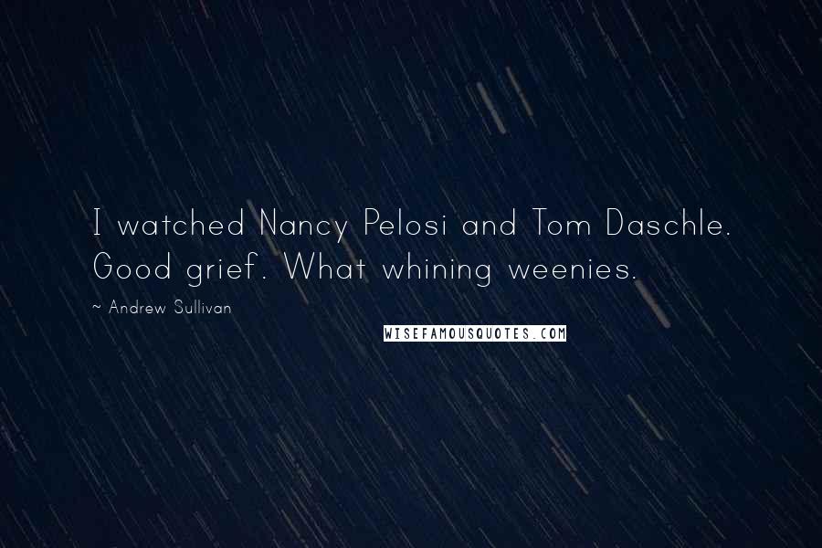 Andrew Sullivan Quotes: I watched Nancy Pelosi and Tom Daschle. Good grief. What whining weenies.