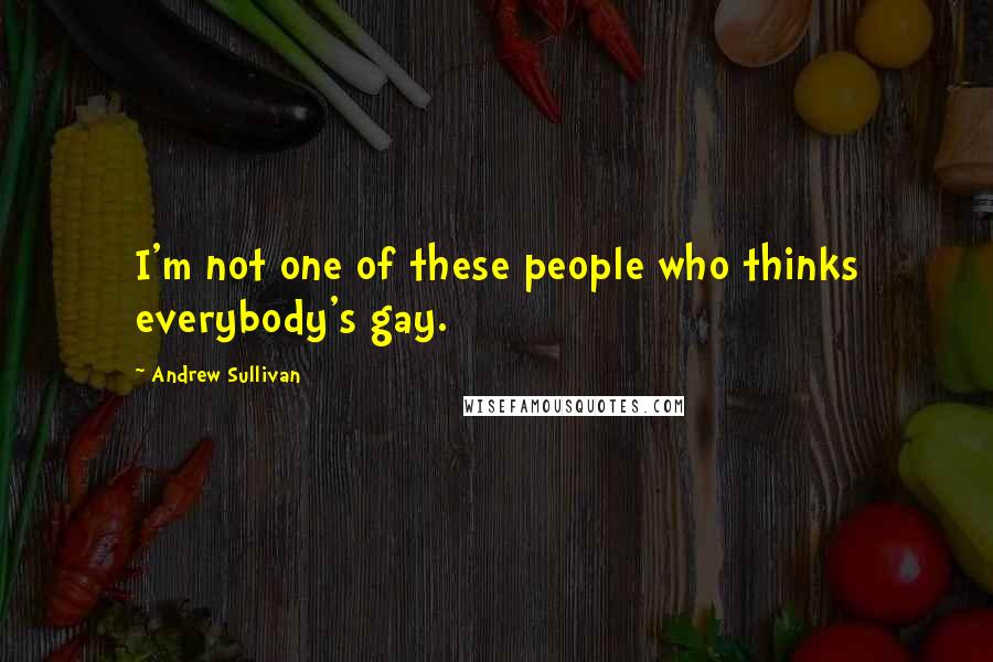 Andrew Sullivan Quotes: I'm not one of these people who thinks everybody's gay.