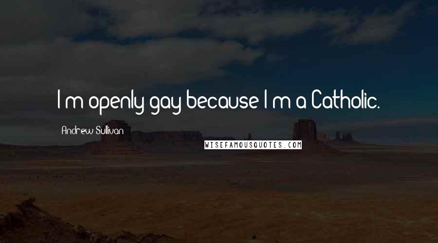 Andrew Sullivan Quotes: I'm openly gay because I'm a Catholic.