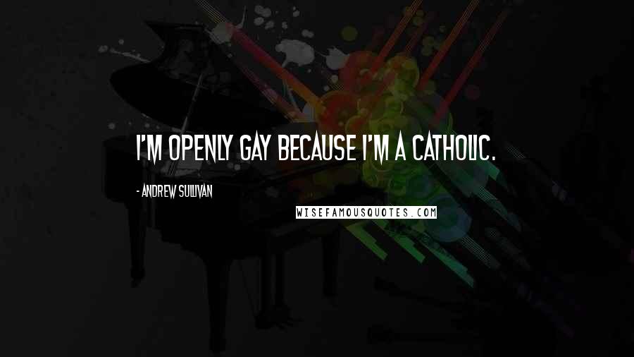 Andrew Sullivan Quotes: I'm openly gay because I'm a Catholic.