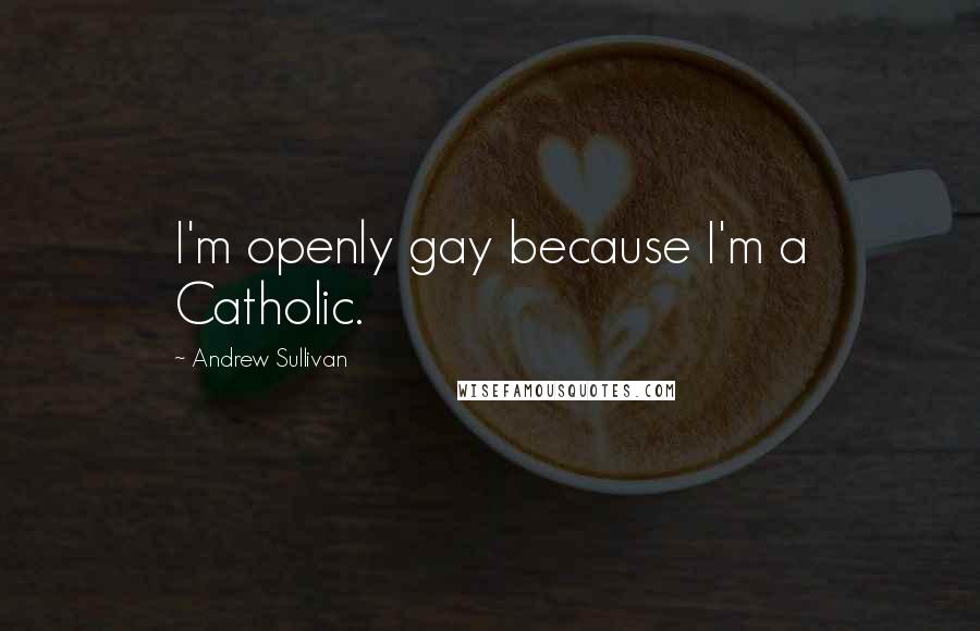 Andrew Sullivan Quotes: I'm openly gay because I'm a Catholic.