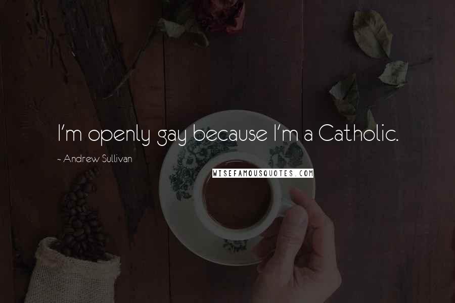 Andrew Sullivan Quotes: I'm openly gay because I'm a Catholic.