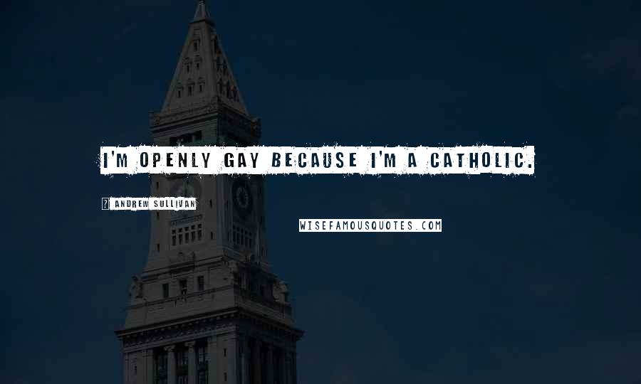 Andrew Sullivan Quotes: I'm openly gay because I'm a Catholic.