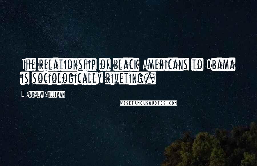 Andrew Sullivan Quotes: The relationship of black Americans to Obama is sociologically riveting.