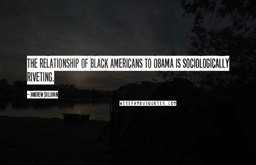 Andrew Sullivan Quotes: The relationship of black Americans to Obama is sociologically riveting.