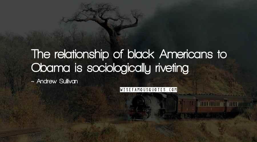 Andrew Sullivan Quotes: The relationship of black Americans to Obama is sociologically riveting.