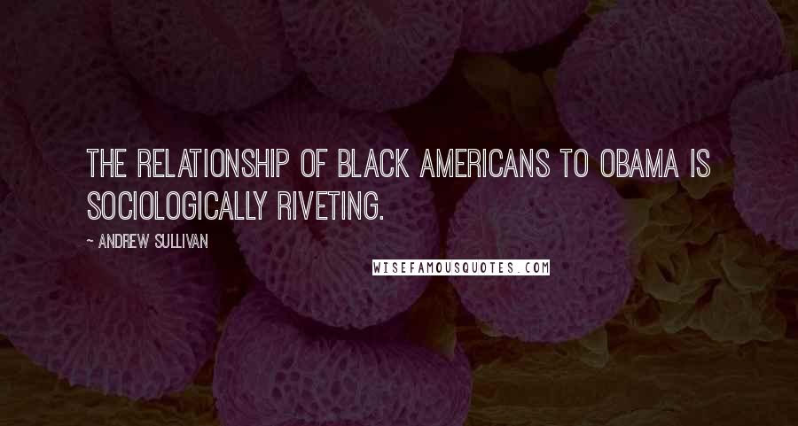 Andrew Sullivan Quotes: The relationship of black Americans to Obama is sociologically riveting.