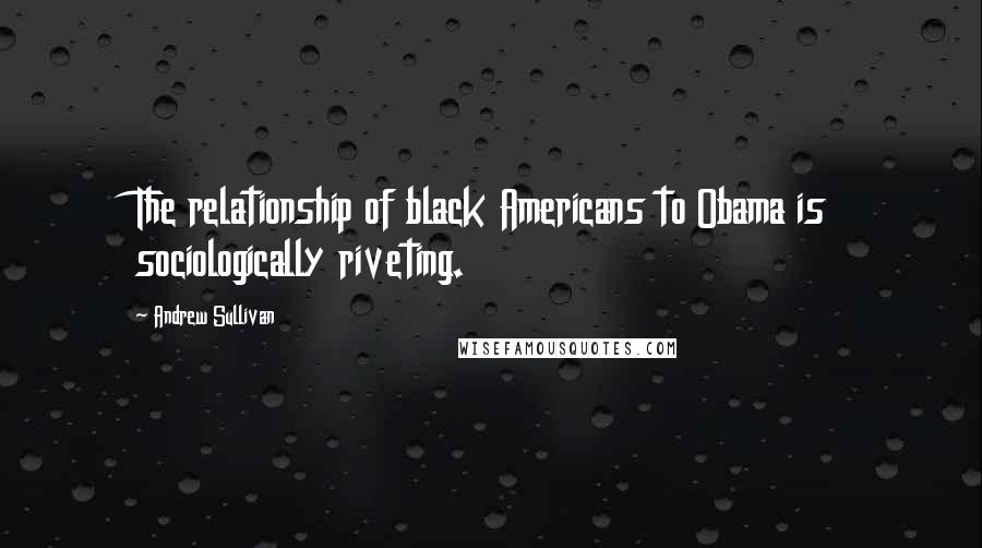 Andrew Sullivan Quotes: The relationship of black Americans to Obama is sociologically riveting.