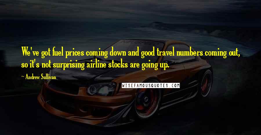 Andrew Sullivan Quotes: We've got fuel prices coming down and good travel numbers coming out, so it's not surprising airline stocks are going up.
