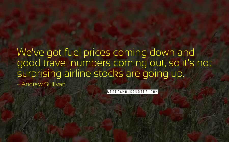 Andrew Sullivan Quotes: We've got fuel prices coming down and good travel numbers coming out, so it's not surprising airline stocks are going up.